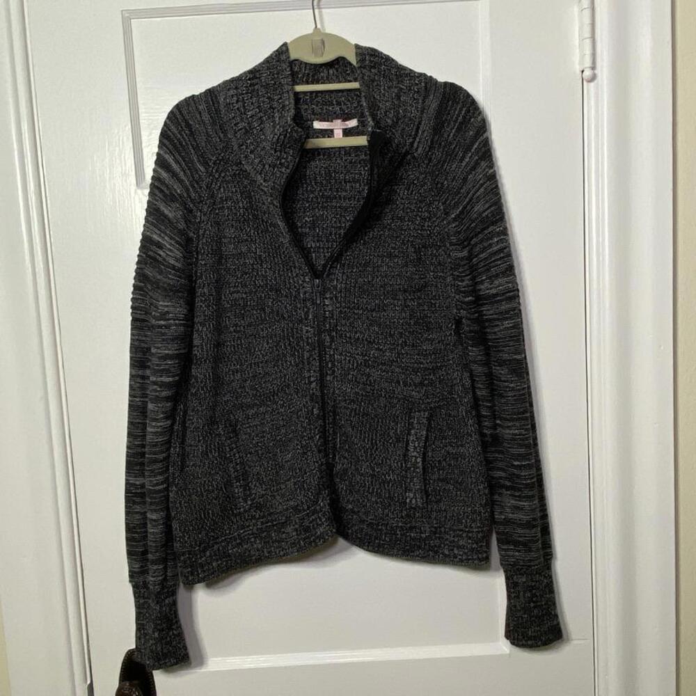 Victoria's Secret Boyfriend Style Knit Zip-Up Sweater Womens Large Y2K Boxy Cozy